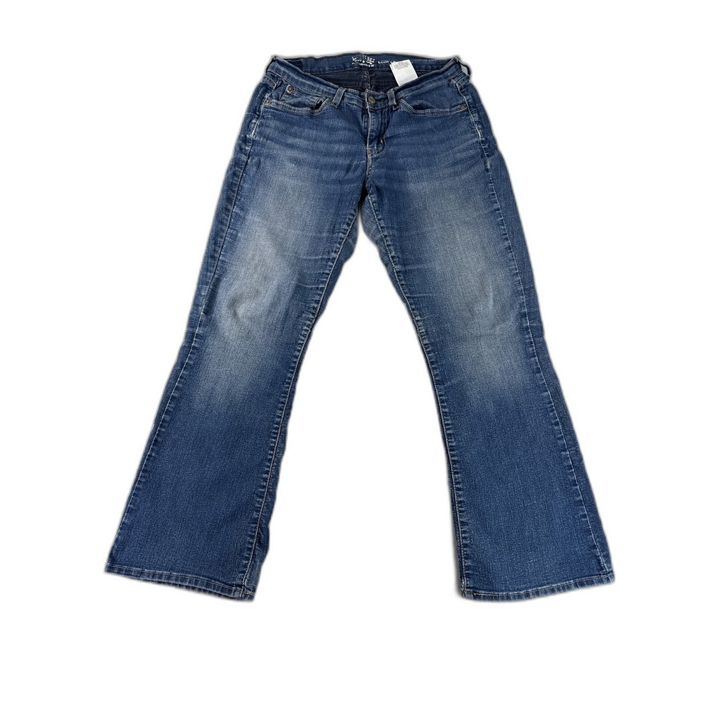 Signature Jeans 12 S Womens S/C Blue Bootcut Stretch Denim Mid Rise Cotton Blend